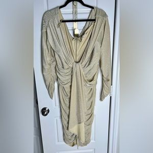 Gold Metallic Bodycon Dress